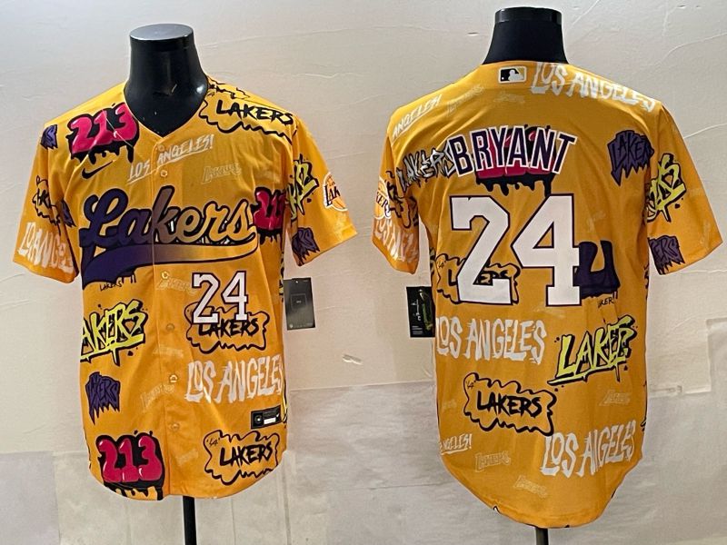 Men Los Angeles Lakers Nike 24 Bryant yellow NBA 2025 Jersey style 02